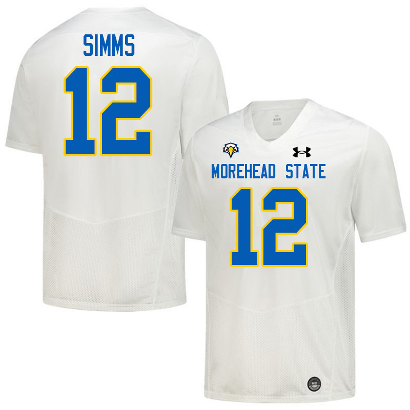 Morehead State Eagles #12 Phil Simms College Football Jerseys,Uniforms-White
